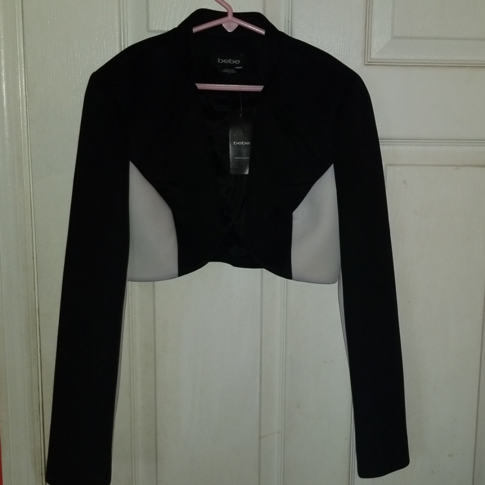 Bebe cropped scuba jacket Size 2